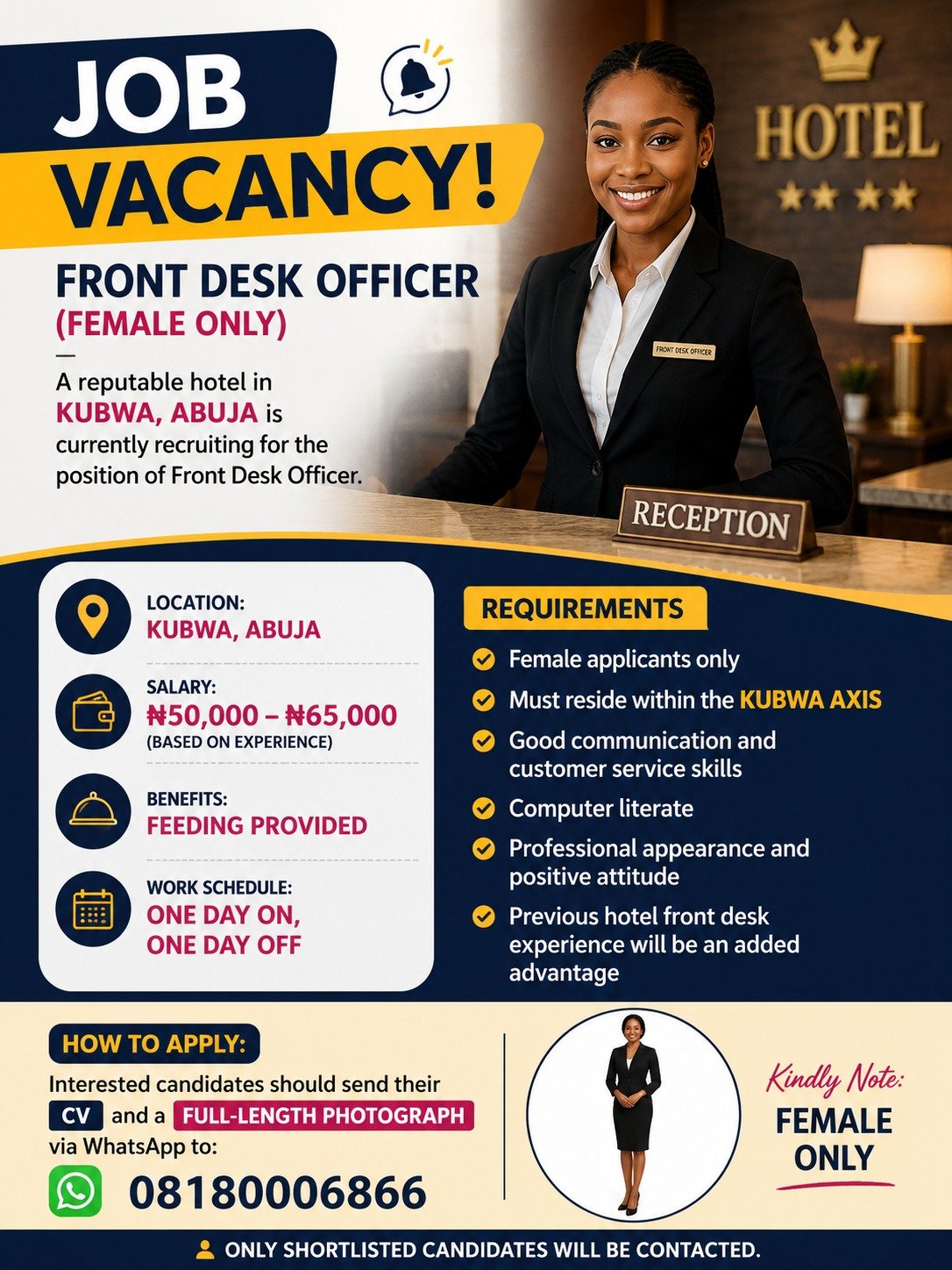 Job Flyer - Front Desk Officer