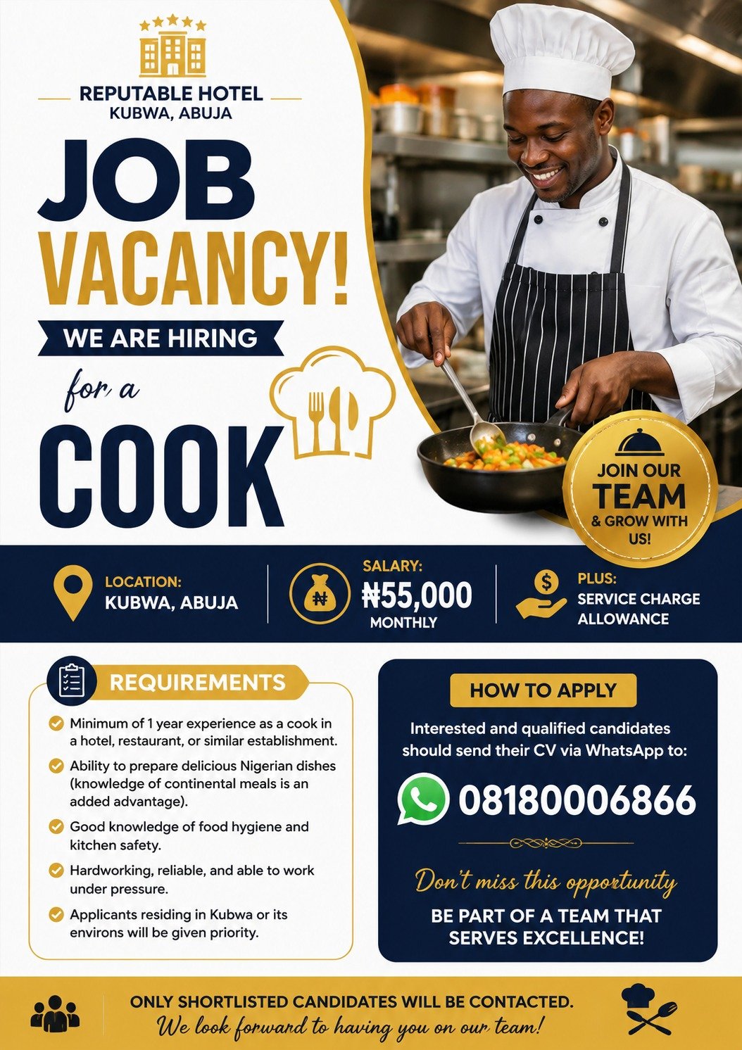 Job Flyer - Cook